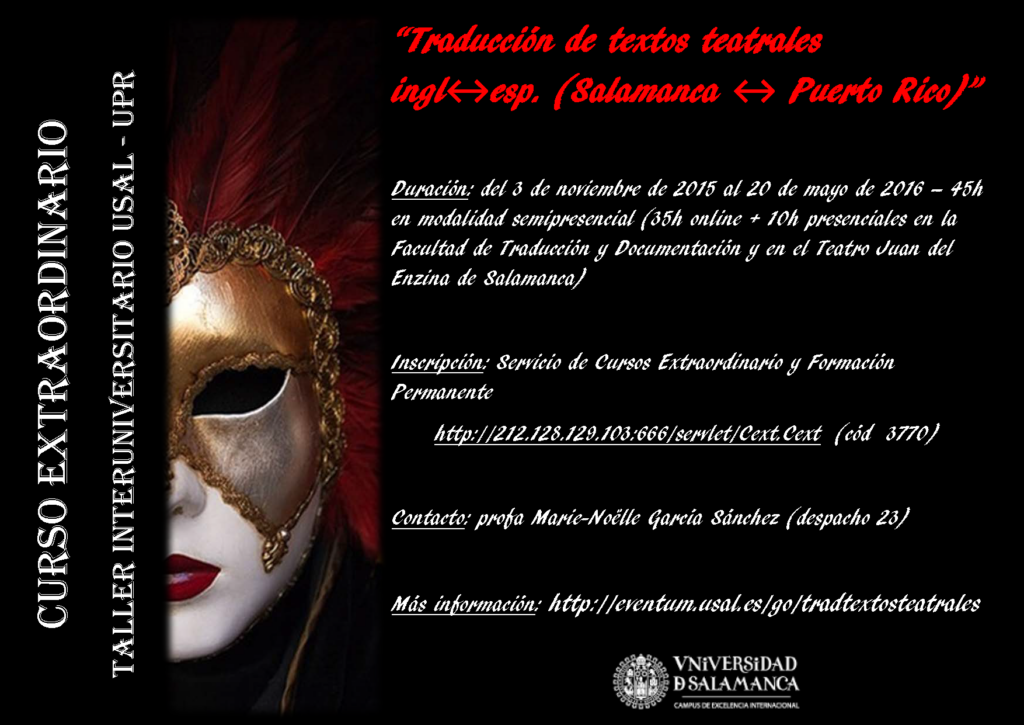 Cartel promocional de la primera edición del curso. Incluye fechas, lugar, contacto y datos sobre insrcipción